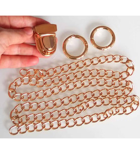 Angel Çanta Aksesuar Light Gold Renk Zincir Set