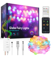 UpWay Bluetooth 10 Metre RGB Renk Değiştiren Akıllı Küre Dizili Işıklar USB 66 LED Kumandalı