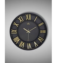 Galaxy Premium Serisi Modern Tasarımlı Roma Rakamlı 40 cm Duvar Saati Siyah-Gold (Siyah - Altın Rengi)