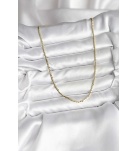 14K Gold Renk Kaplama Ezme Zincir Model CM Kadın Kolye 5886 - HPSBYI5432-6189