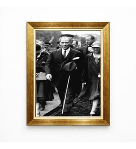 Tablore Mustafa Kemal Atatürk Lider Portresi Altın Çerçeveli Tablo