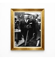 Tablore Mustafa Kemal Atatürk Lider Portresi Altın Çerçeveli Tablo