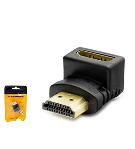 Hadron HDX1258 HDMI (M) - HDMI (F) L Tipi Dönüştürücü Ek Adaptörü - Siyah