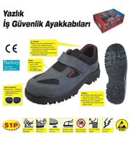 Mey İthalat® 414 Yazlik S1 42 No Çelik Burunlu Ayakkabı