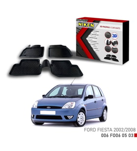 Ford Fiesta 2002-2008- için Uyumlu 3D Paspas (Karışık)
