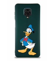 Xiaomi Redmi Note 9 Pro Soft Premier Kapak Donald Duck-C Tasarımlı Silikon Kılıf - Yeşil (Şeffaf)