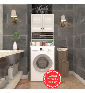 Kenzlife membran çamaşır makinesi dolabı hayzum byzbyz panjur 180*66*55 mebran kapak suntalam gövde (Beyaz)
