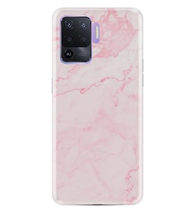 Kılıfland Oppo Reno 5 Lite Kılıf Silikon Resimli Kapak Pembe Mermer Stok 1294