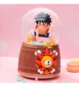One Piece Luffy Işıklı Müzikli Ve Püskürtmeli Büyük Boy Kar Küresi