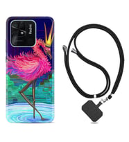 Xiaomi Poco X3 Pro M4 Pro X4 Pro C40 10C Kılıf Boyun Askılı Silikon Queen Flamingo 1748
