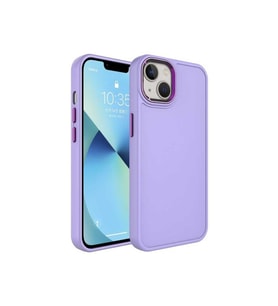 Apple iPhone 14 Plus Uyumlu Kılıf Metal Çerçeve ve Buton Tasarımlı Sert Zore Botox Kapak (Lila)