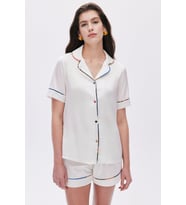 Colorex Ekru Kısa Saten Pijama Takımı