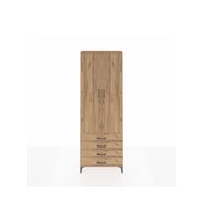 Arges Dolap 5 Raflı 4 Çekmeceli 2 Kapaklı 88x30x243 Çam-Çam