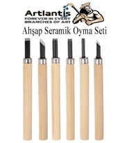 Ahşap Seramik Oyma Seti 6 lı 1 Paket İskarpela Seti Paslanmaz Çelik Bıçaklı Ağaç Oyma Heykel Hobi Kretuar Gravür (Naturel)
