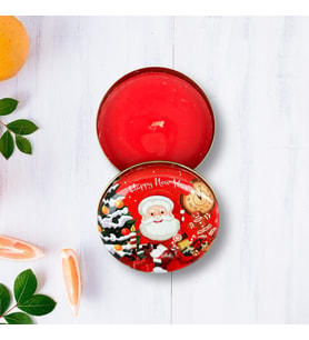 Yılbaşı Noel Baba Temalı Metal Kutuda Kokulu Mum