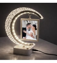 LED Işıklı Hilal Fotoğraf Çerçevesi – Gece Lambası 2 Dikey Fotoğraf Kapasiteli