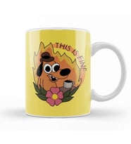 This Is Fine Meme This Is Fine Fine Kupa Bardak Porselen