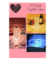 Mey İthalat® Sevgililer Gününe Özel Romantik Kristal Gece Lambası Sevgiliye Hediye