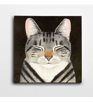 Sevimli Kedi Kare Kanvas Tablo