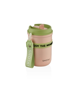 Shotay Strow Çelik Termos Mug 410Ml Pembe