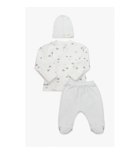 Bistyle 3lü Zıbın Takım Little Boats 13125 Ekru