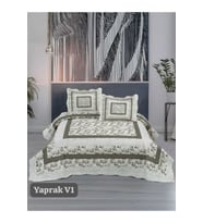 Sofline Çift Kişilik Kapitone Yatak Örtüsü, Klasik Desenli Model - Beste Kahve (250 X 260cm) (Çok Renkli)
