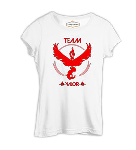 Pokemon Go - Team Valor Beyaz Kadın Tshirt