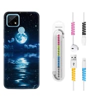 Realme C11 C21 C21Y C25Y C11 2021 Kılıf Kablo Koruma Spiral Silikon Night Moon 1133