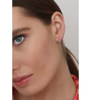 Kadın 925 Ayar Zirkon Taşlı Burgu Küpe (Rodyum)