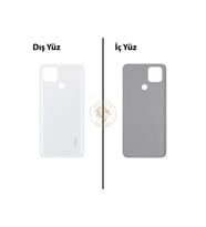 Oppo A15 Beyaz Uyumlu Arka Kapak Arka Cam Batarya Pil Kapağı Lazer Kesim Back Cover