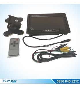 Araç Monitörü 7 Inç Lcd Geri Vites Kamerası Uyumlu 2 Av Video Girişli Ayak Ve Gömme Aparatı Dahil