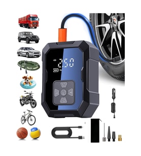 H-9293 Akıllı 4000mAh Şarjlı Hava Pompası Kompresörü 150psi Araç Lastik, Bisiklet, Top Şişirme Oto Hava Kompresörü