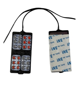 12 Volt 24 Watt 24 Ledli 150x49 mm Animasyonlu Kırmızı - Mavi Çakar Modül 5 Adet