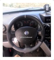 Fiat Doblo Dikmeli Direksiyon Kılıfı İki Renkli Gri Yüzüklü