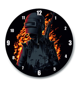 Cakatablo PUBG Oyuncu İllüstrasyon Duvar Saati