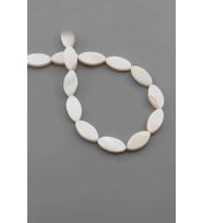 Sedef Doğal Taş Parlak Beyaz Oval Kesim 7x14mm Dizi [AA]