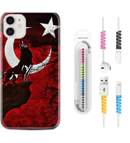 Apple iPhone 11 12 13 Mini Kılıf Kablo Koruma Spiral Silikon Wolf and Moon 2 1381