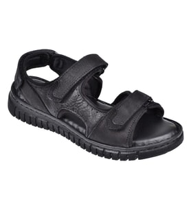 Forelli Hakiki Deri Comfort Cırtlı Kadın Sandalet ARYA FOR-38506 SİYAH NUBUK