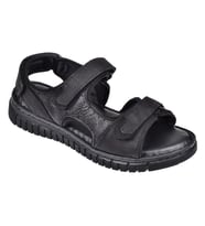 Forelli Hakiki Deri Comfort Cırtlı Kadın Sandalet ARYA FOR-38506 SİYAH NUBUK