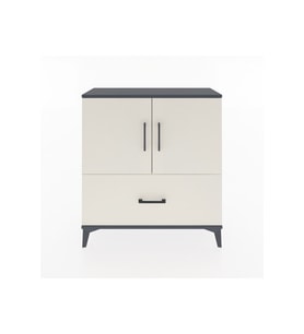 Arges Şifonyer 2 Raflı Tek Çekmeceli 2 Kapaklı 88x30x96 Antrasit-Aytaşı