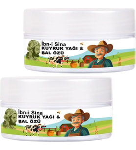 Ibn-I Sina 2 Adet 50 ml Kavanoz Kuyruk Yağı ve Bal Özü / Yüz Bakım