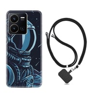 Vivo Y35 Kılıf Resimli Boyun Askılı İpli Desenli Silikon Series Astro 1870