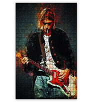 Cakapuzzle Kurt Cobain Sahnede Çizim Puzzle Yapboz MDF (Ahşap) (120 Parça)