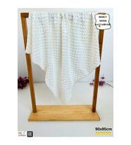Nohut Kız / Erkek Bebek Battaniyesi Kundağı Çift Katlı %100 Pamuklu Çok Amaçlı Örtü 90x85cm (Ekru)