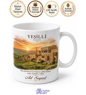 Yeşilli Tarihi Dokusu ve Doğası Mardin Hatırası Kupa Bardak Hediye