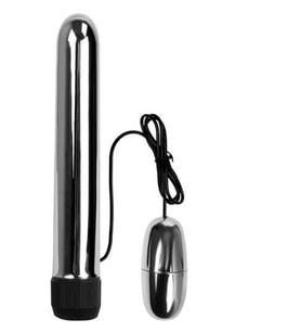 River World 17 cm'lik Metal Vibratör Titreşimli Mastürbatör A nal ve Va jinal Dildo
