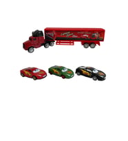 Cars Arabalar Taşıyıcı Tır Mack Şimşek McQueen Oyuncak Metal Araba Seti (Kırmızı)