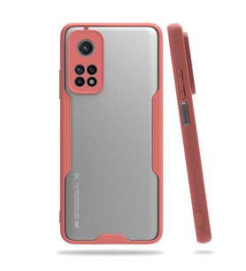 Xiaomi Mi 10T Pro 5G Kılıf Kamera Korumalı Arkası Şeffaf Silikon (Pembe)