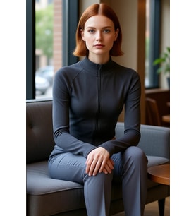 Kadın Dik Yaka Fermuarlı Esnek Örme Bluz Cool & Comfort Stiliyle Günlük Kullanıma Uygun Kış Sezonu
