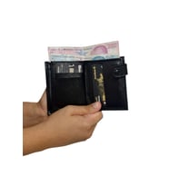 Premium Serisi Özel Üretim Lüks Deri Dikey Patlı Erkek Cüzdanı (Siyah)